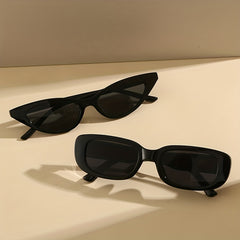 2 Pairs Cat Eye Rectangle Sunglasses UV400 Sun Shades