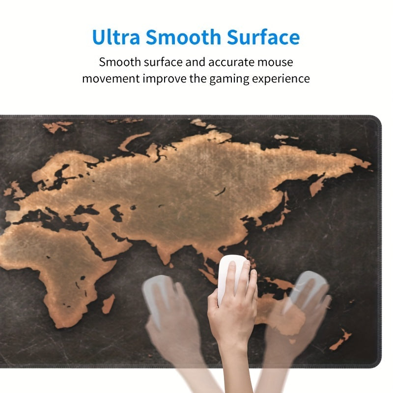Large Retro Map Mouse Pad Desk Mat for Gamer Office Home Work