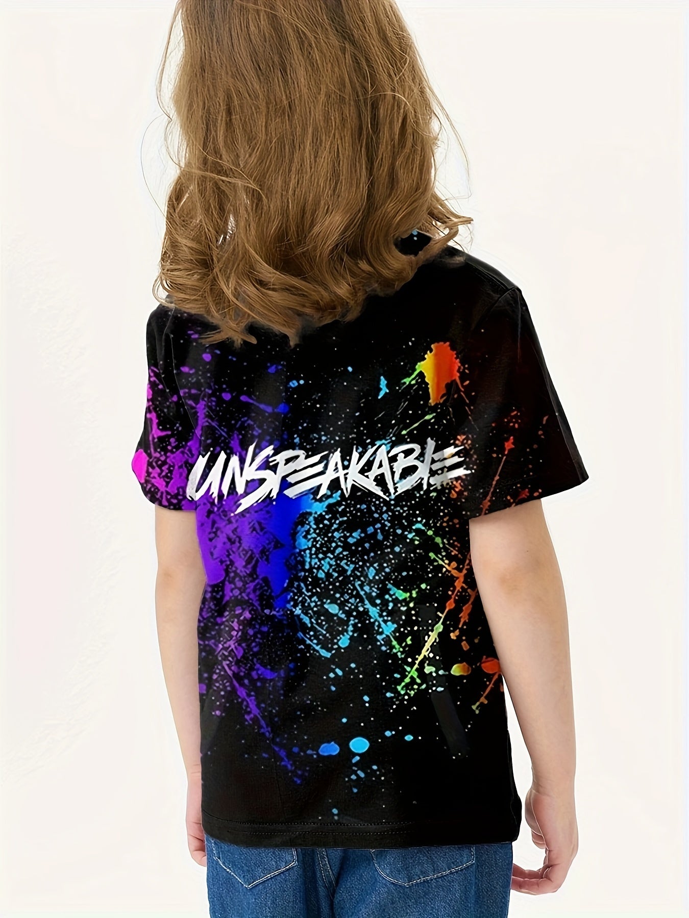 Tie Dye Graffiti Print Short Sleeve T-shirt