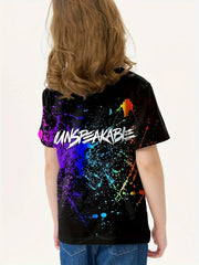 Tie Dye Graffiti Print Short Sleeve T-shirt