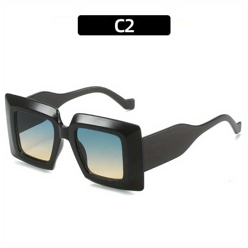 Square Striped Sunglasses Large Gradient Glasses UV400