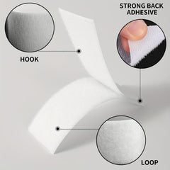 30pcs 1.98x10.16cm Hook and Loop Tape Self-Adhesive Strips