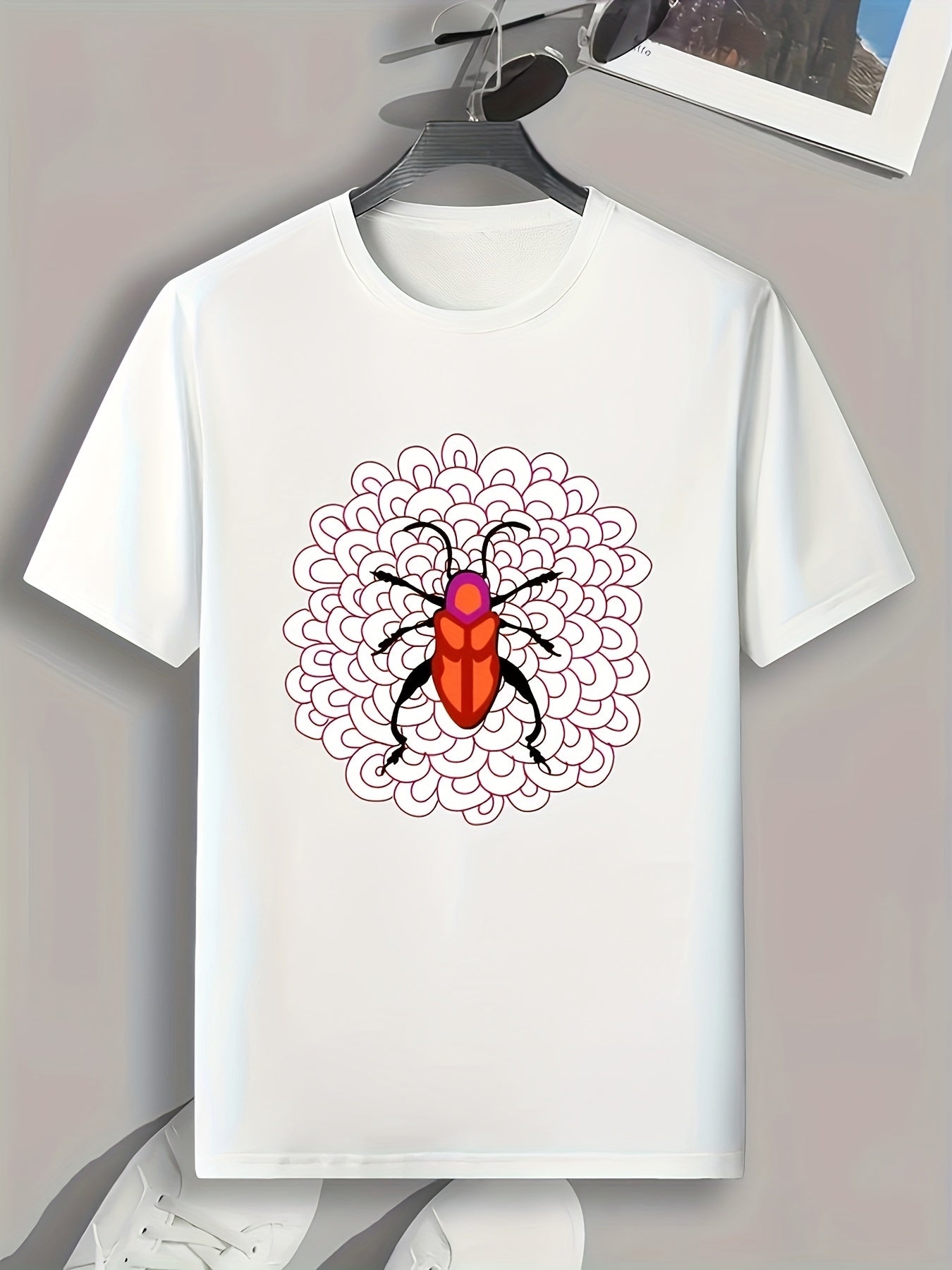 Insect Print Men's Graphic T-shirt for Summer
