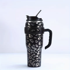 Large Capacity Water Bottle with Straw and Handle for Camping