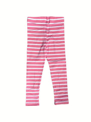 Toddler Girls Bee Flower Striped Leggings Casual Elastic Waist Pants
