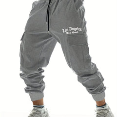 Men's Drawstring Cargo Pants Flap Pocket Joggers