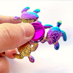 Colorful Metal Turtle Finger Spinner Quiet Durable Toy Relax Novelty Game