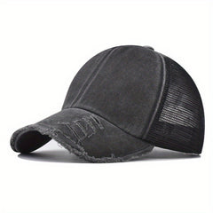 Unisex Ripped Baseball Cap Washed Street Wear Peaked Hat