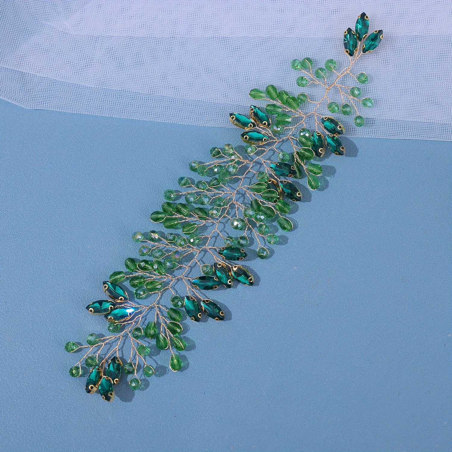 Colorful Crystal Beads Head Piece Bridal Headband Wedding Hair Accessories