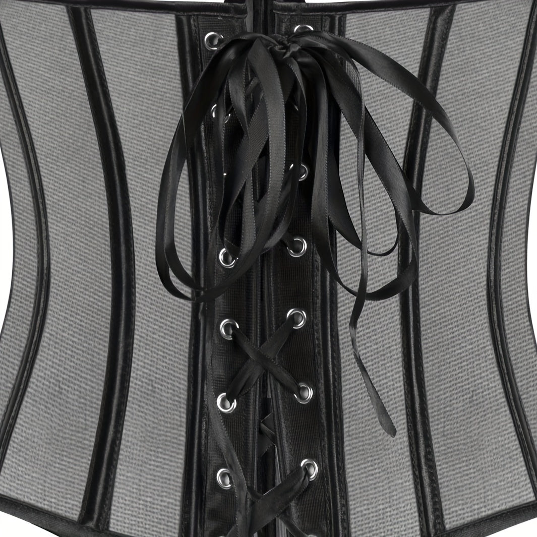 Strapless Corset Bustier Tummy Control Lace Up Body Shaper Women's Lingerie