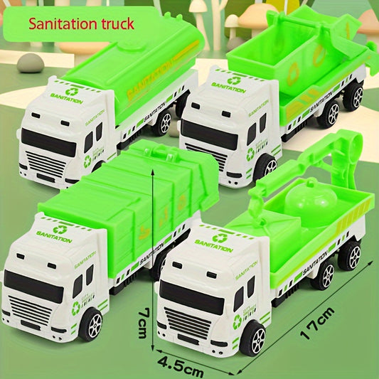 Large Pull Back Sanitation Car Model Toy
