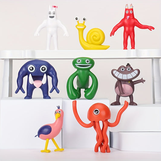8pcs Colorful Game Animal Figurine Set for Desk Decor