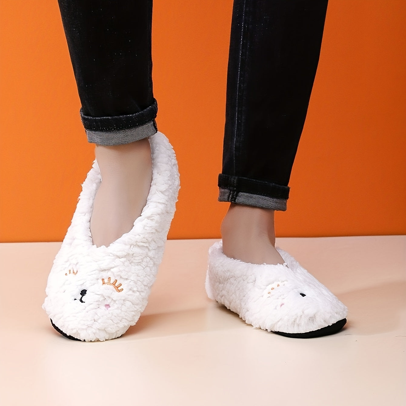 Men's Cartoon Cozy House Slippers Anti-skid Indoor Winter Shoes
