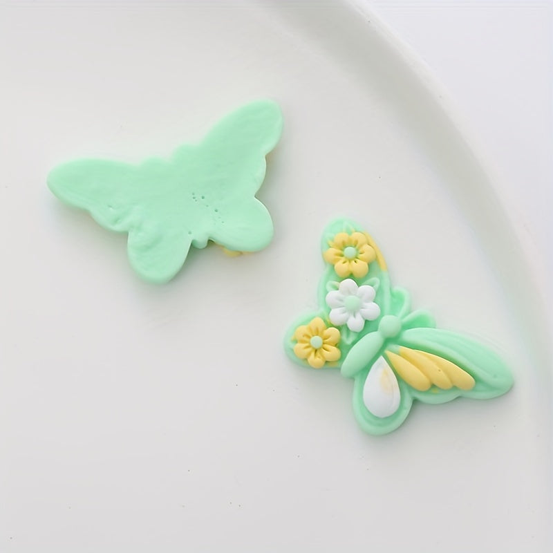 10pcs Butterfly Resin Charms for DIY Jewelry Hair Phone Cases