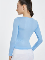 Women's Long Sleeve Ruched Side Yoga Athletic Shirt