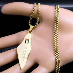 Map Flag Necklace Ethnic Hip Hop Jewelry Men Women Couples