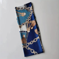 Vintage Print Thin Scarf Satin Head Scarf