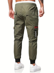 Men's Drawstring Cargo Pants with Large Pockets