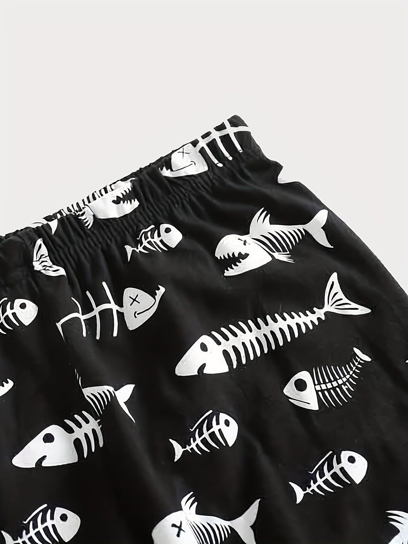 Boys Luminous Fishbone Pajamas Set Short Sleeves Tops & Bottoms