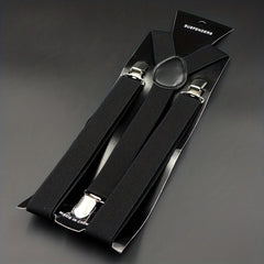 Y Back Suspenders Elastic Adjustable Pant Clips