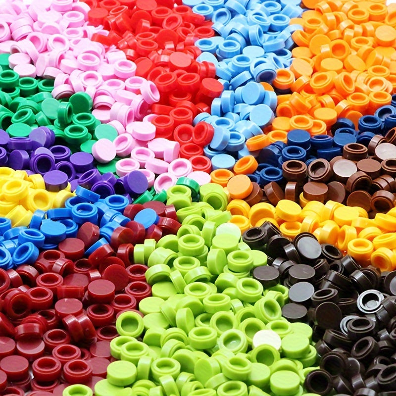 500 Piece Pixel Art Building Blocks Set 1x1 Round Flat MOC Accessories Kit
