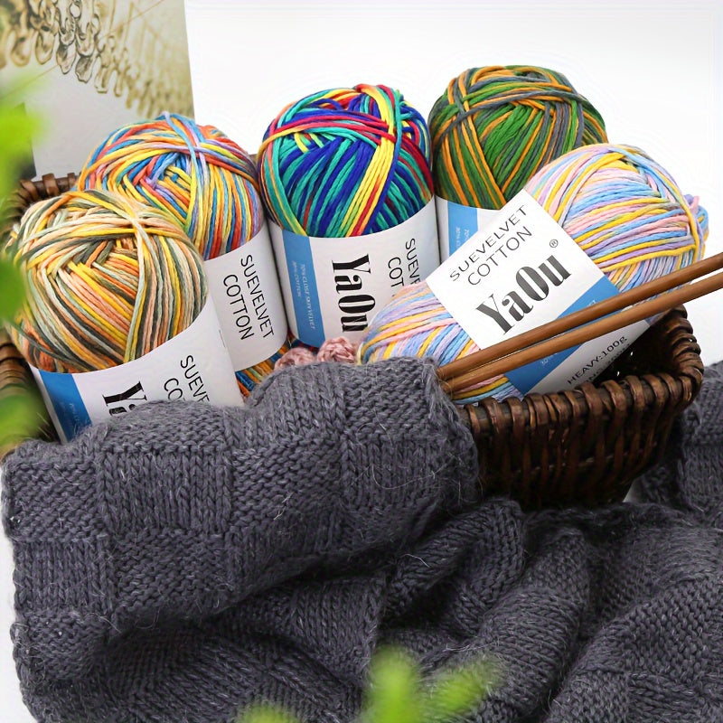 Colorful Velvet Cotton Yarn 200g for Crochet Knitting