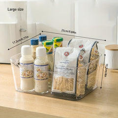 Plastic Clear Storage Box with Handle Durable Household Debris Container