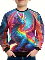 Dragon Eagle Dinosaur Sweatshirt for Kids Long Sleeve Top Boy's Clothes
