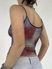 Y2K Tie Dye Crew Neck Cami Top Sleeveless Casual Summer Spring Women's Clothing