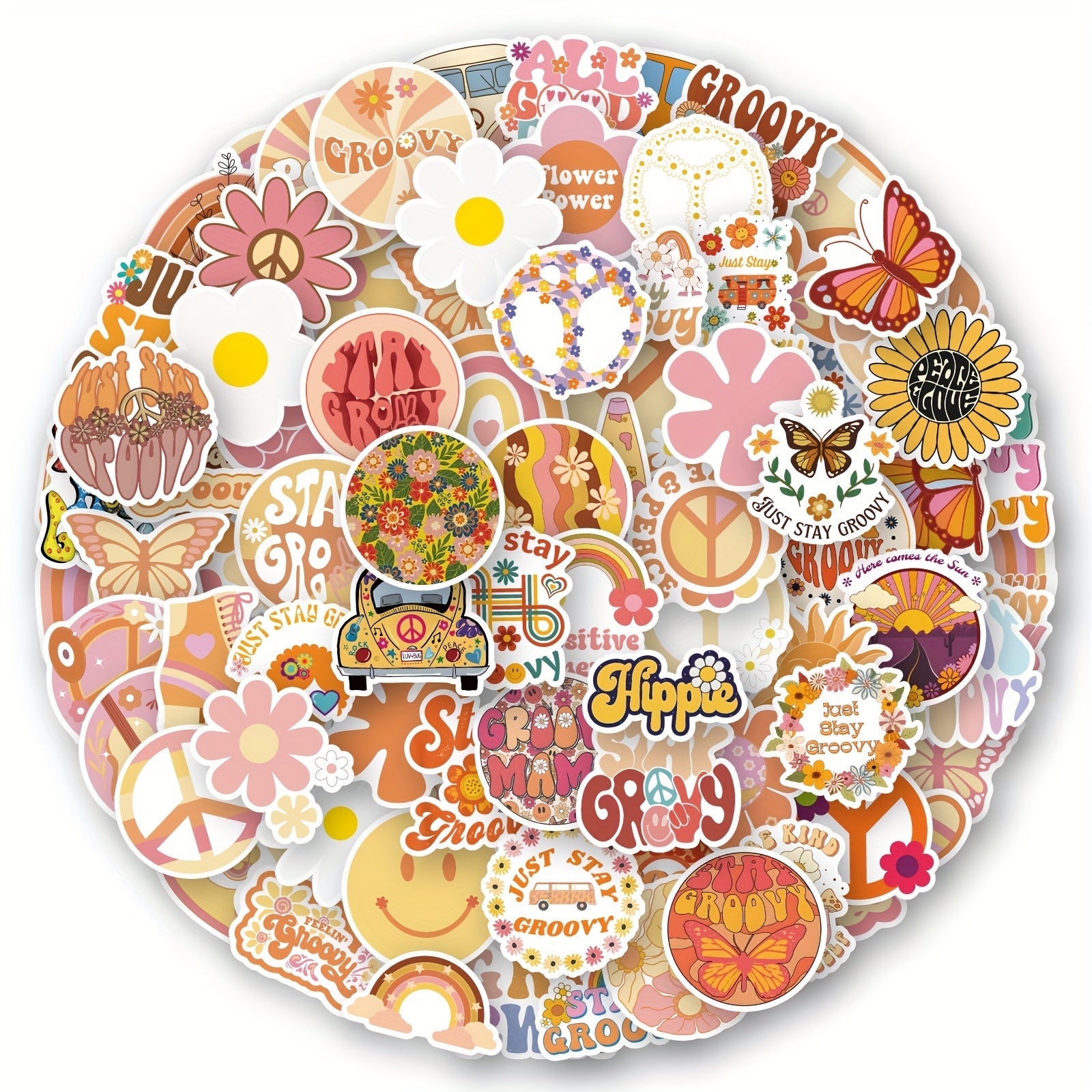 Boho Hippie Vinyl Stickers Waterproof for Water Bottle Laptop Phone Case