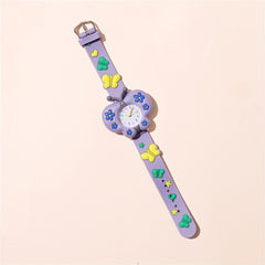 Colorful Butterfly Silicone Quartz Watch With Silicone Strap