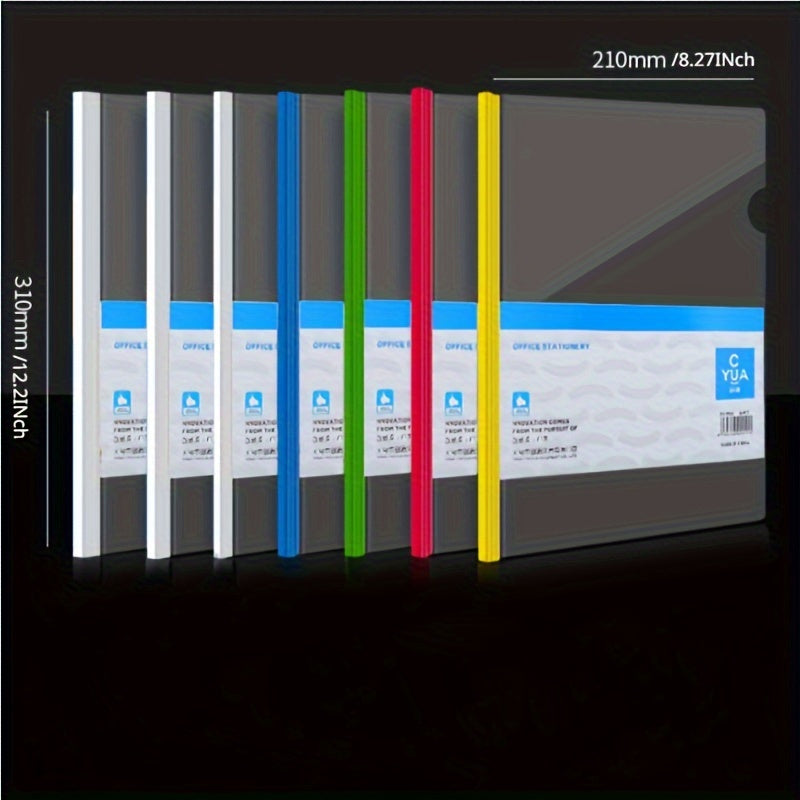 10pcs A4 Transparent Rod Clip Data Storage Triangle File Folder Plastic