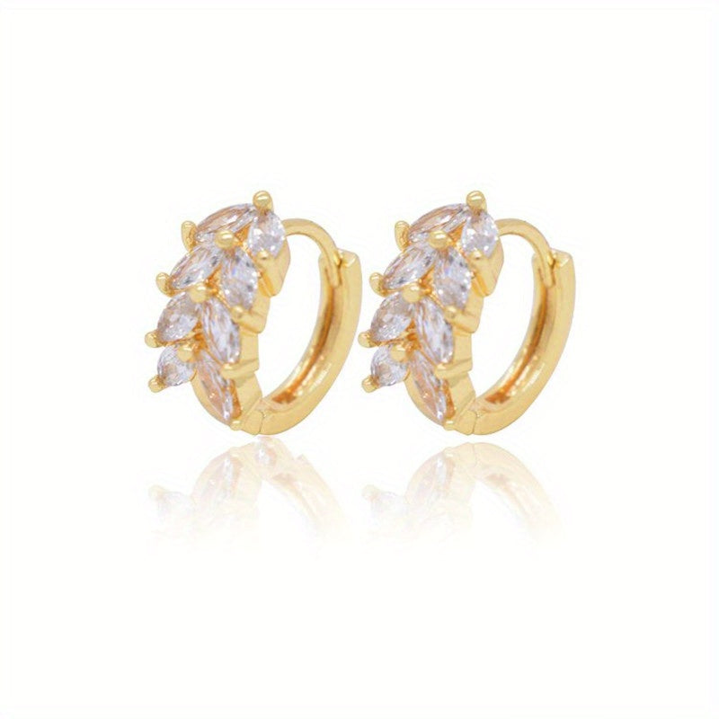 CZ Decor Hoop Earrings For Kids - Holiday Party Gift