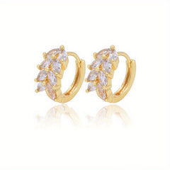 CZ Decor Hoop Earrings For Kids - Holiday Party Gift
