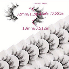 10 Pairs Fluffy Faux Mink Natural Look False Eyelashes 6D75