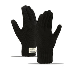 Men's Woolen Fleece Warm Windproof Gloves for Winter Cycling