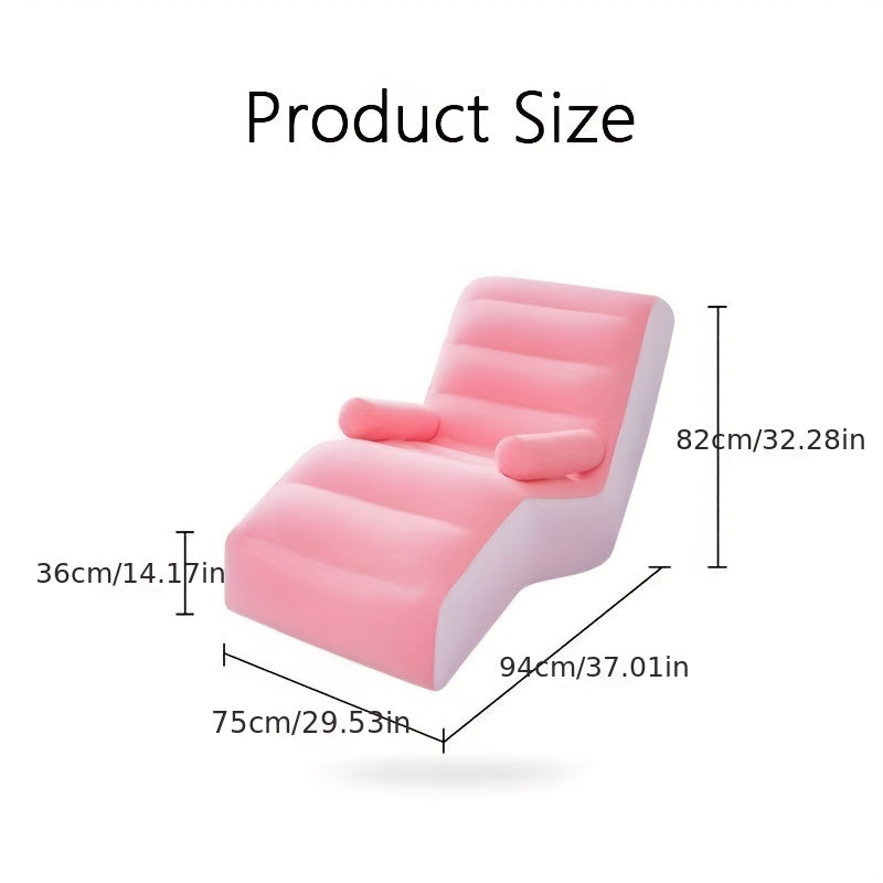 Outdoor Inflatable Flocking Sofa Couch, Portable Lounge Chair