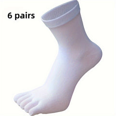 5 Pairs Men's Cotton Toe Socks Deodorant Sweat Absorbing