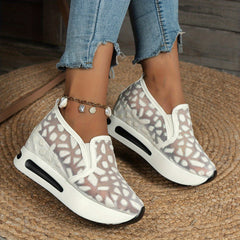 Women's Platform Wedge Shoes Mesh Slip On Rocker Shoes