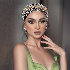 Golden Leaves Rhinestone Bridal Hairband Wedding Headdress