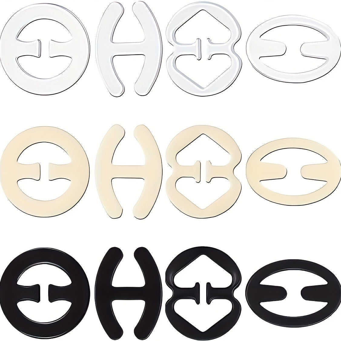 12pcs Invisible Bra Strap Clips Non-slip Buckles for Braless Look