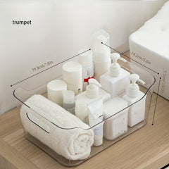 Plastic Clear Storage Box with Handle Durable Household Debris Container