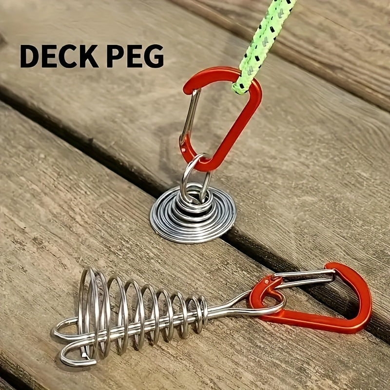 2pcs Stainless Steel Camping Deck Nails Tent Pegs