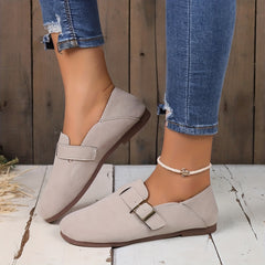 Women's Retro Buckle Strap Casual Walking Flats