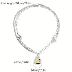 Cartoon Character Enamel Pendant Necklace Jewelry Gift