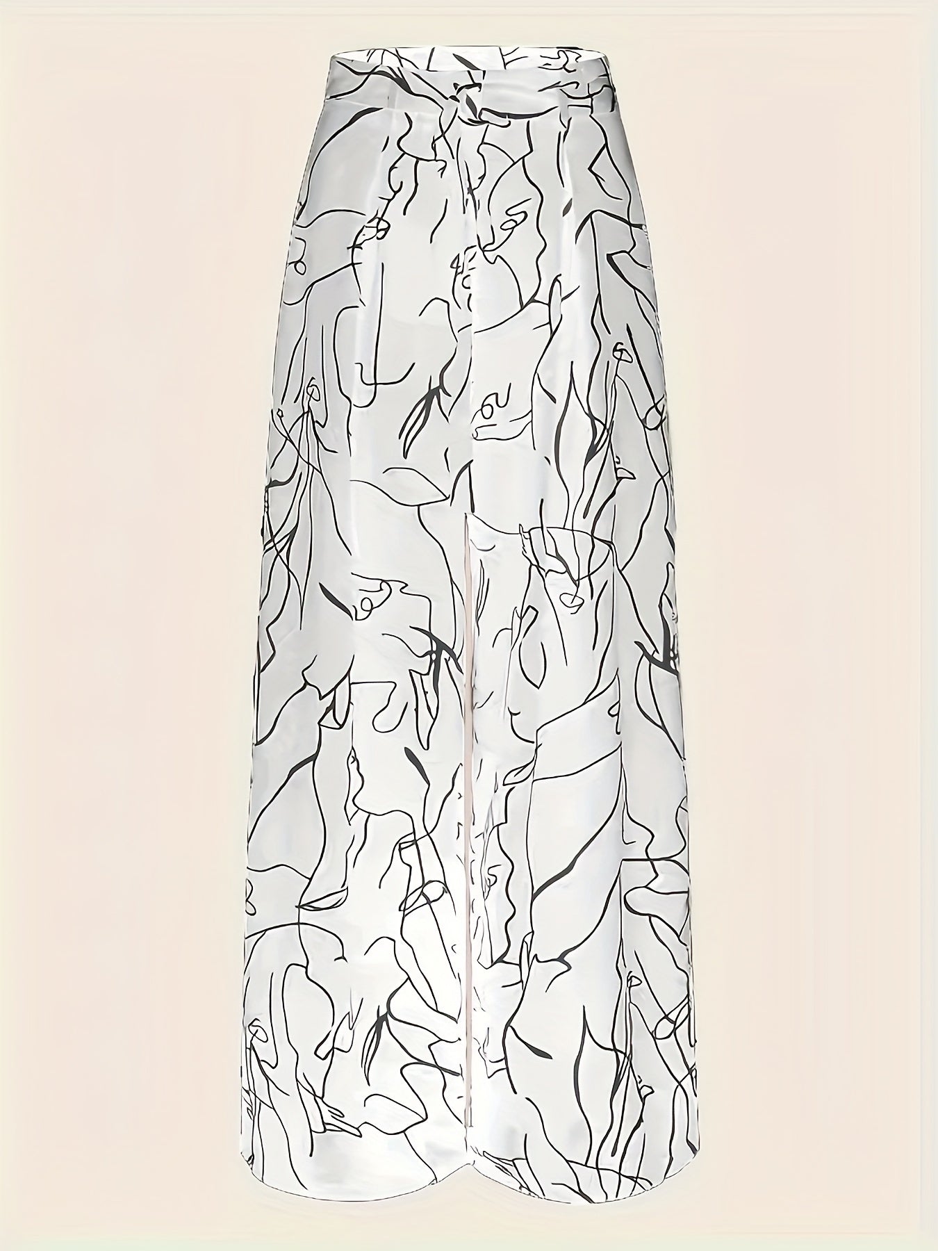 Abstract Print Wide Leg Pants Casual High Waist Loose Pants