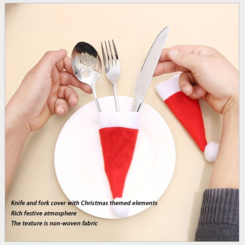 Mini Christmas Hat Wine Bottle Cover Decoration