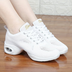 Solid Thick Sole Heightened Dance Shoes With Air Cushion