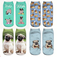 4 Pairs 3D Dog Pattern Comfy Low Cut Socks Women's Stockings