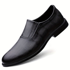 Men's Leather Slip On Formal Shoes Business Round Toe